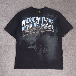 VTG Y2K Phatfarm American Flava Hip Hop XL Black Short Sleeve T-Shirt